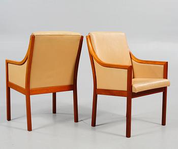 KARMSTOLAR, ett par, Karl-Erik Ekselius, JOC Möbler, Vetlanda, 1980-tal.