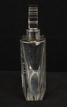 FLASKA, glas och silver, Art Deco, GA Dahlgren AB, Malmö 1934.