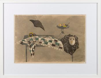 TUOMAS VON BOEHM, puupiirros, signeerattu, päivätty 1954 ja numeroitu.