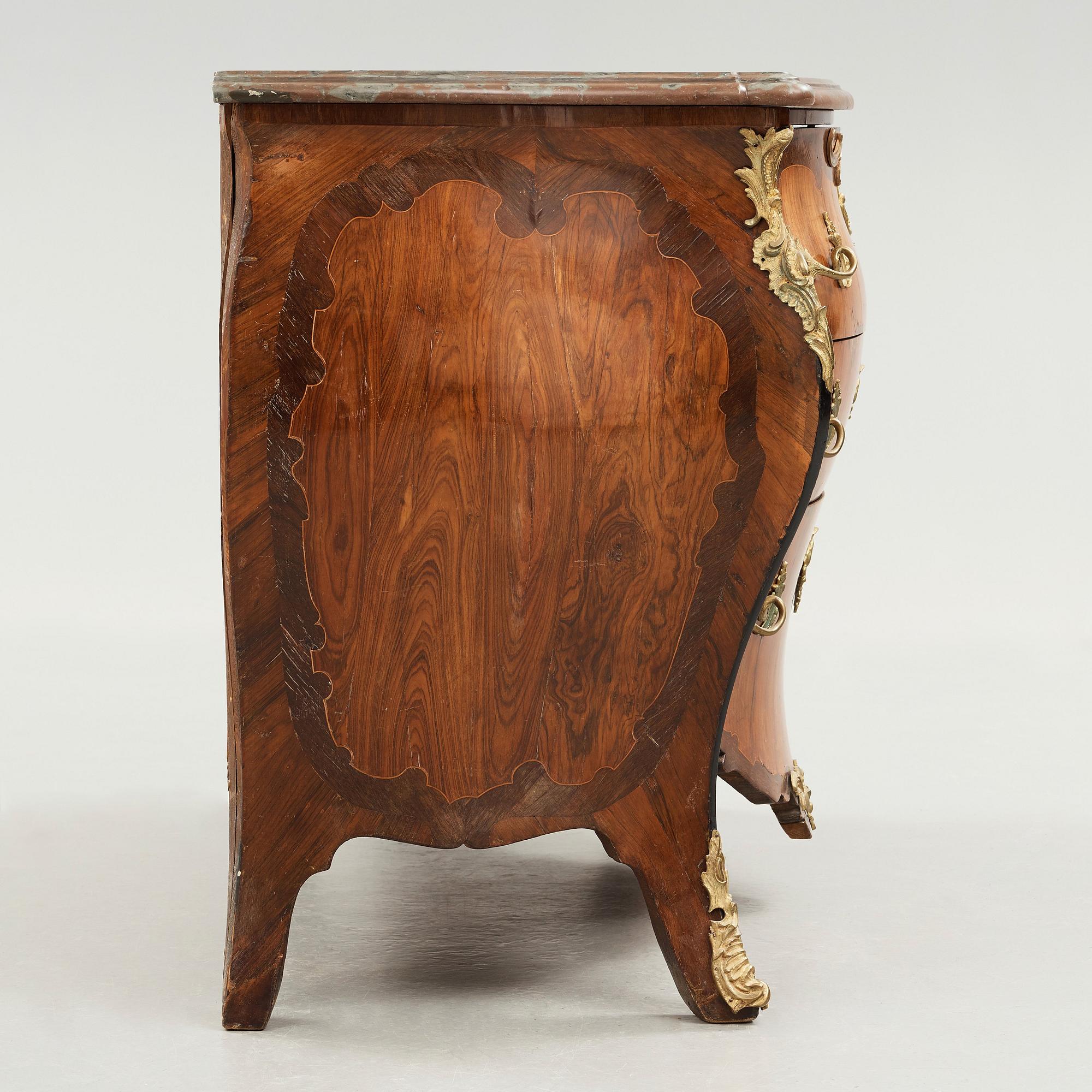 A Swedish Royal Rococo 1760's commode by Lars Nordin, master in Stockholm 1743-1773 (not signed).