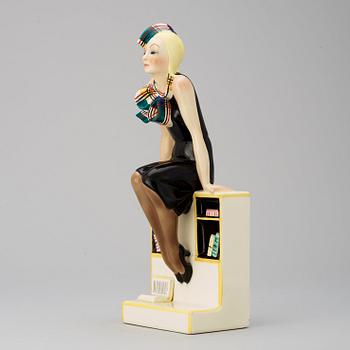 A Helen König Scavini 'La studentessa' glazed earthenware figure, Lenci, Italy 1930's.