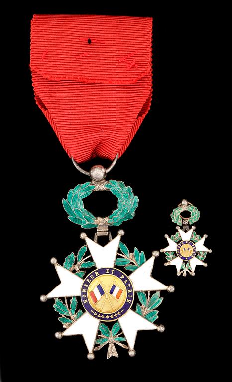 HEDERSLEGIONENS RIDDARTECKEN MED MINIATYR, Ordre national de la Légion d'honneur, Frankrike.