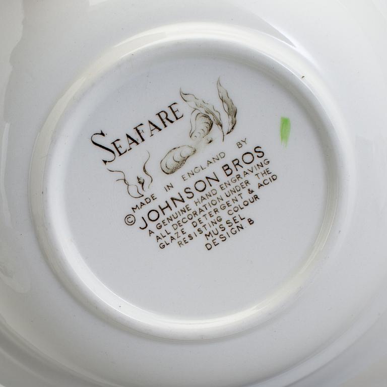 A nine piece earthenware service by Johnson Bros, England, second half of the 20th century.