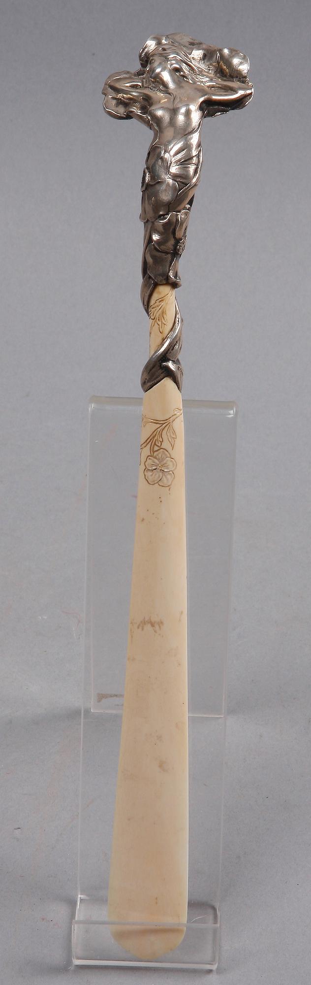 BREVKNIV, silver och ben, CG Hallberg Stockholm 1899.