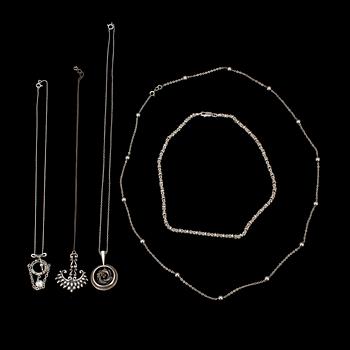 HALSBAND, 6 st, silver, emalj. Finland 1948-99.