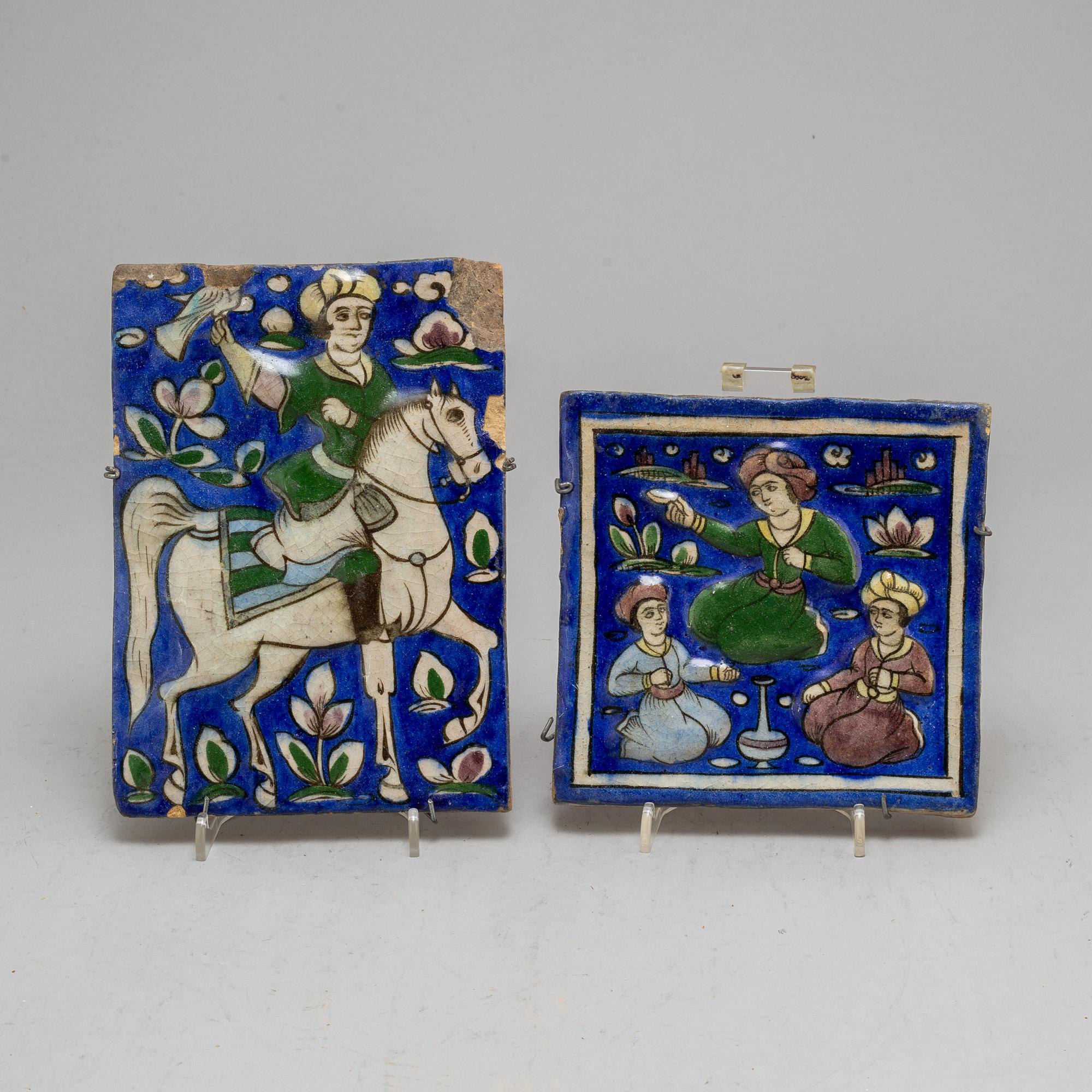 Two ceramic tiles.