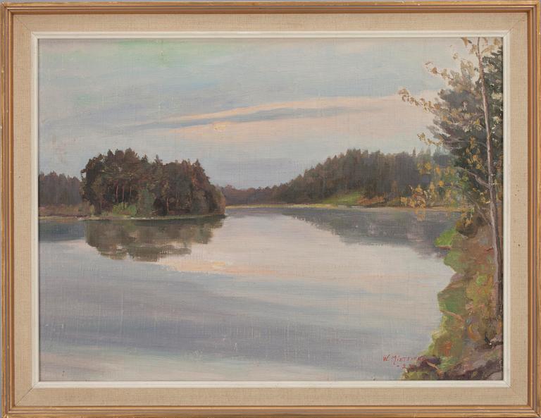 WOLDEMAR MIETTINEN, olja på masonit, sign. och dat. -23.