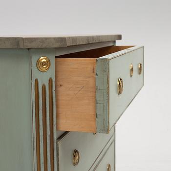 A Gustavian style chest of drawers, mid-20th Century.