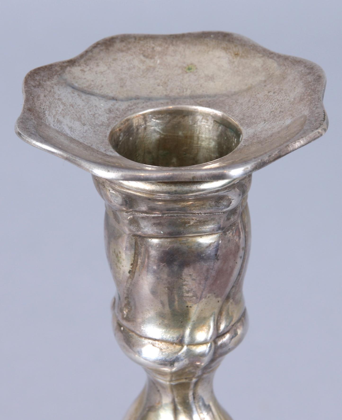 LJUSSTAKE, silver, rokokostil, 1800-tal.