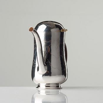 Olle Ohlsson, An Olle Ohlsson sterling coffee pot, executed in his Stockholm workshop in 2003.