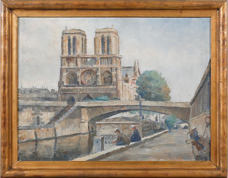 ELLIS WALLIN, oil on panel, signed and dated Bris 1920.