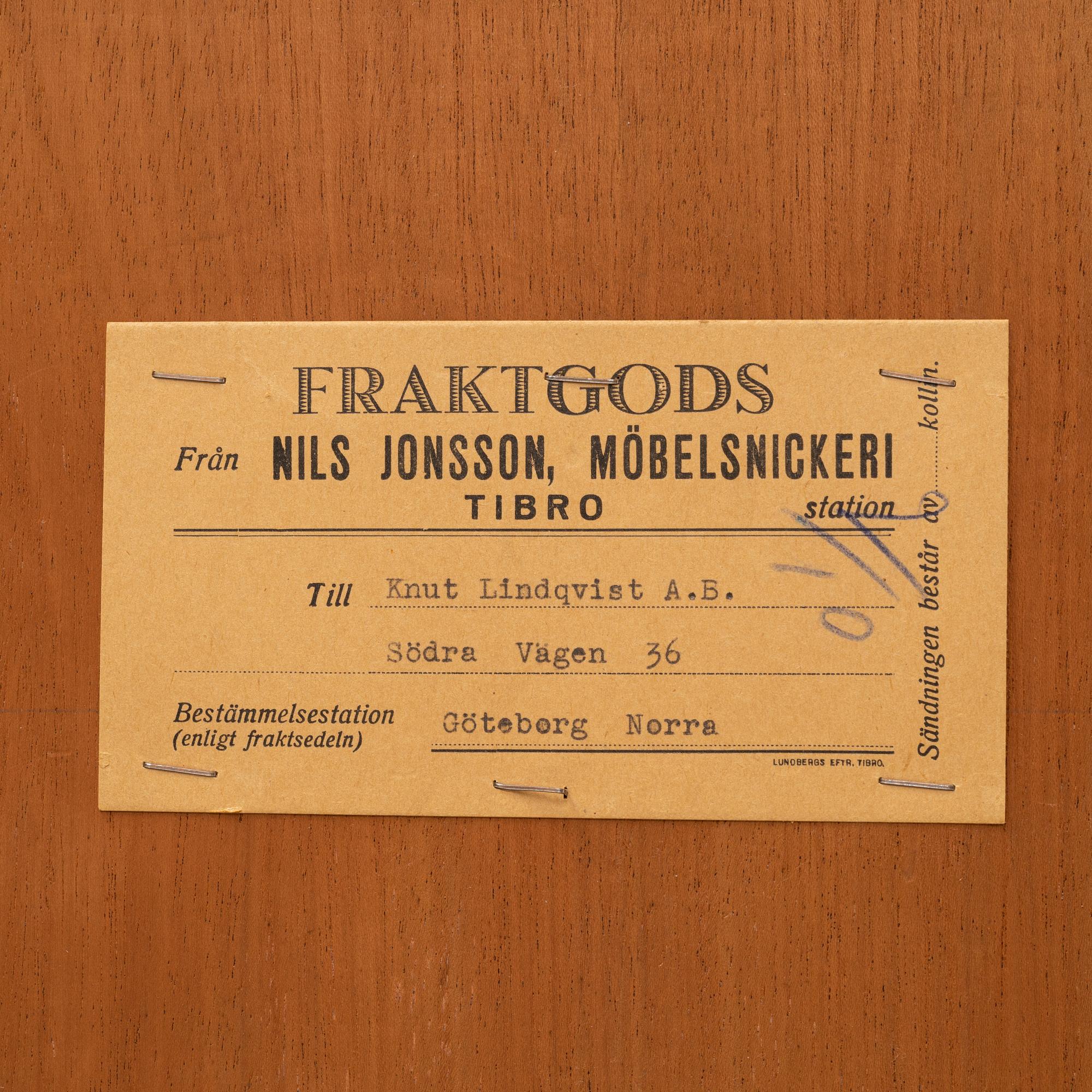 A Swedish Modern cabinet, Nils Jonsson Möbelsnickeri, Tibro, mid 20th Century.