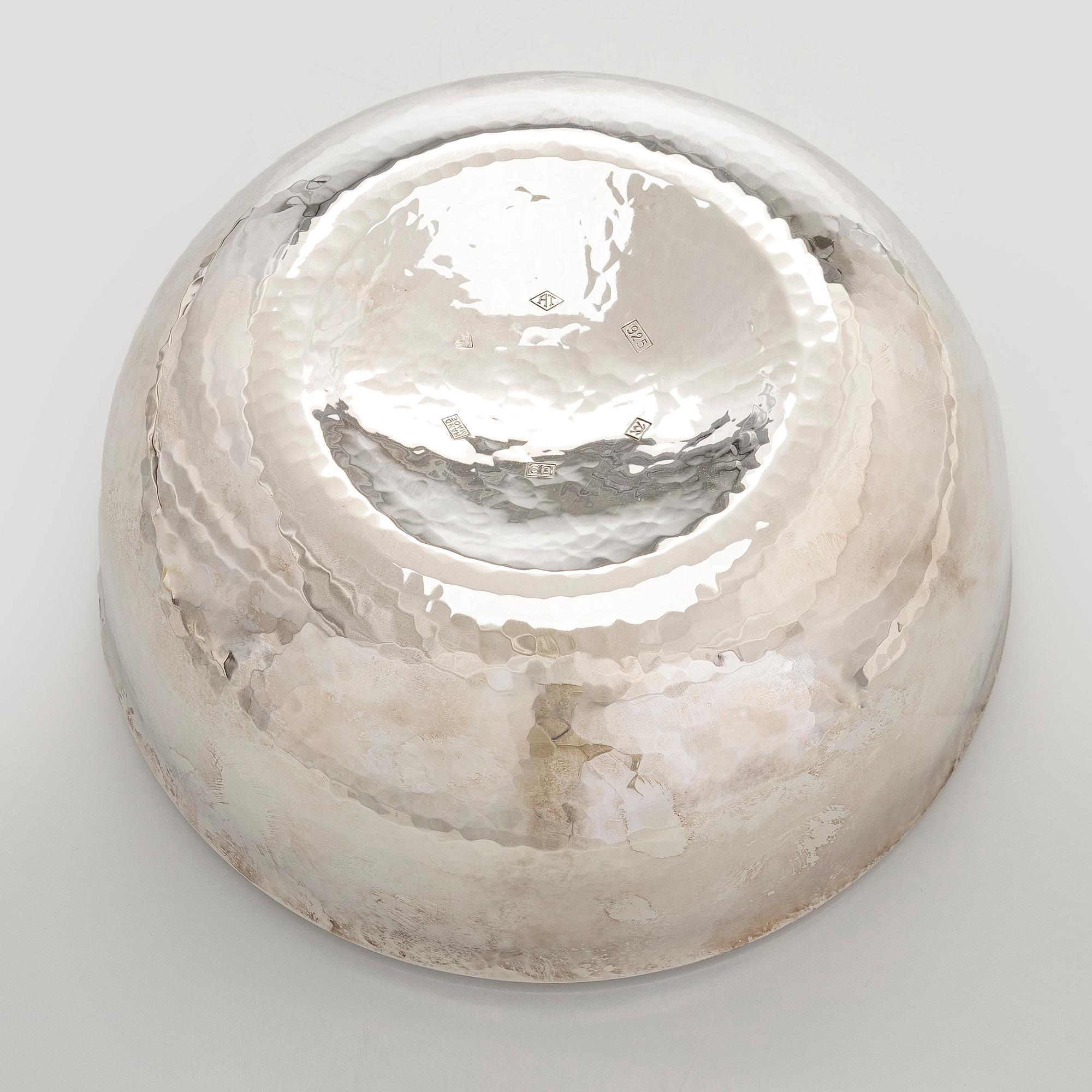 A sterling silver and enamel bowl, maker's mark of A. Tillander, Turku 2005.