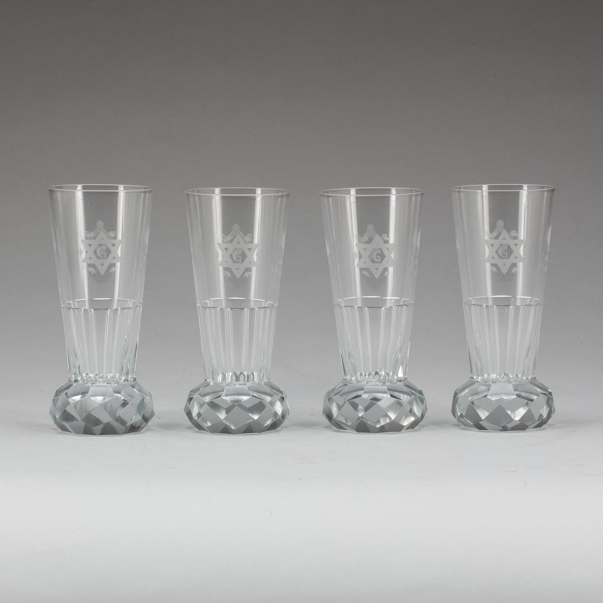 FRIMURARGLAS, 4 st, troligen tidigt 1900-tal.