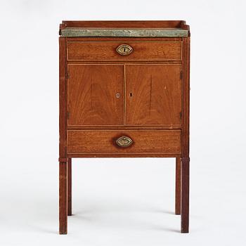 A late Gustavian small cabinet signed by Gren 1803.