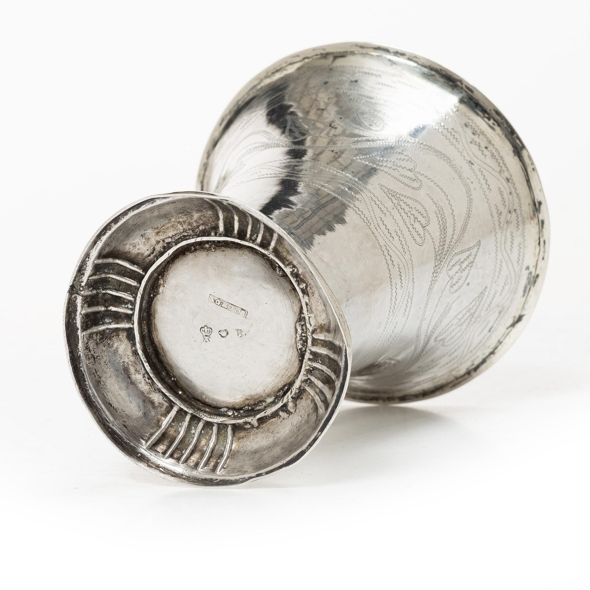 A parcel-gilt silver beaker, mark of Anders Gottfrid Roos, Turku, Finland, 1811.