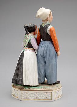 FIGURGRUPP, porslin. Kongl Dansk, Köpenhamn, 1900-talets första kvartal.