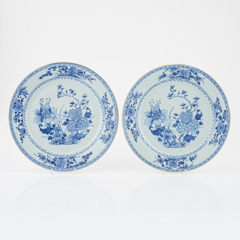 Fat, 2 st, kompaniporslin, Kina, Qing dynastin, Qianlong (1736-95).