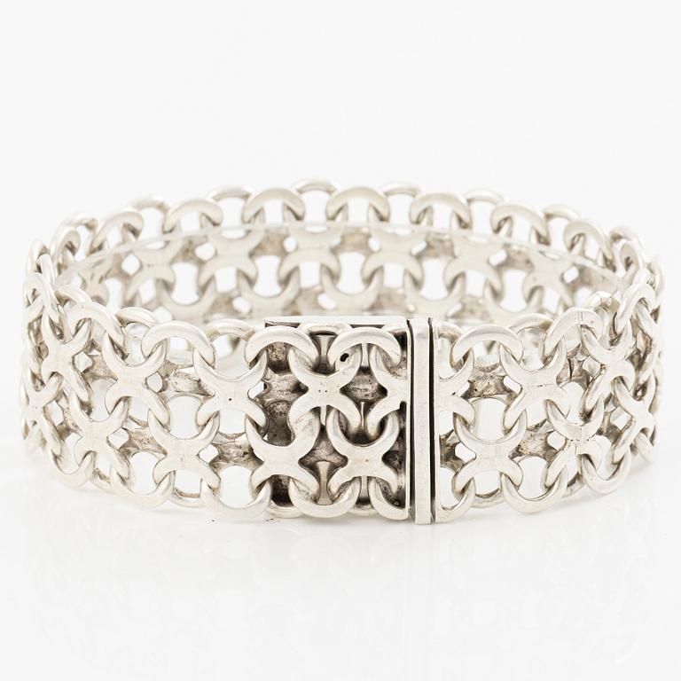 Armband, silver, x-länk.