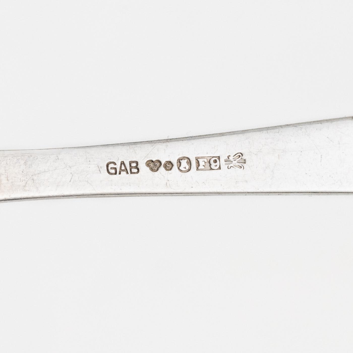 Jacob Ängman, smörgåsbestick, 24 st, silver, "Rosenholm", GAB, Stockholm och Eskilstuna, bl a 1957.