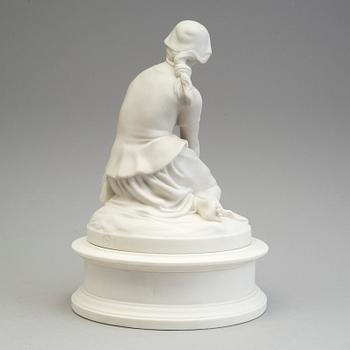 A PARIAN FIGURE and stand, Gustafsberg 1912.