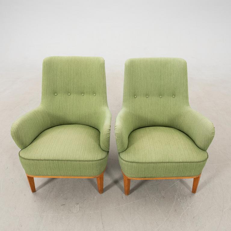 Armchairs, a pair of Nordiska Kompaniet (NK), mid-20th century,.