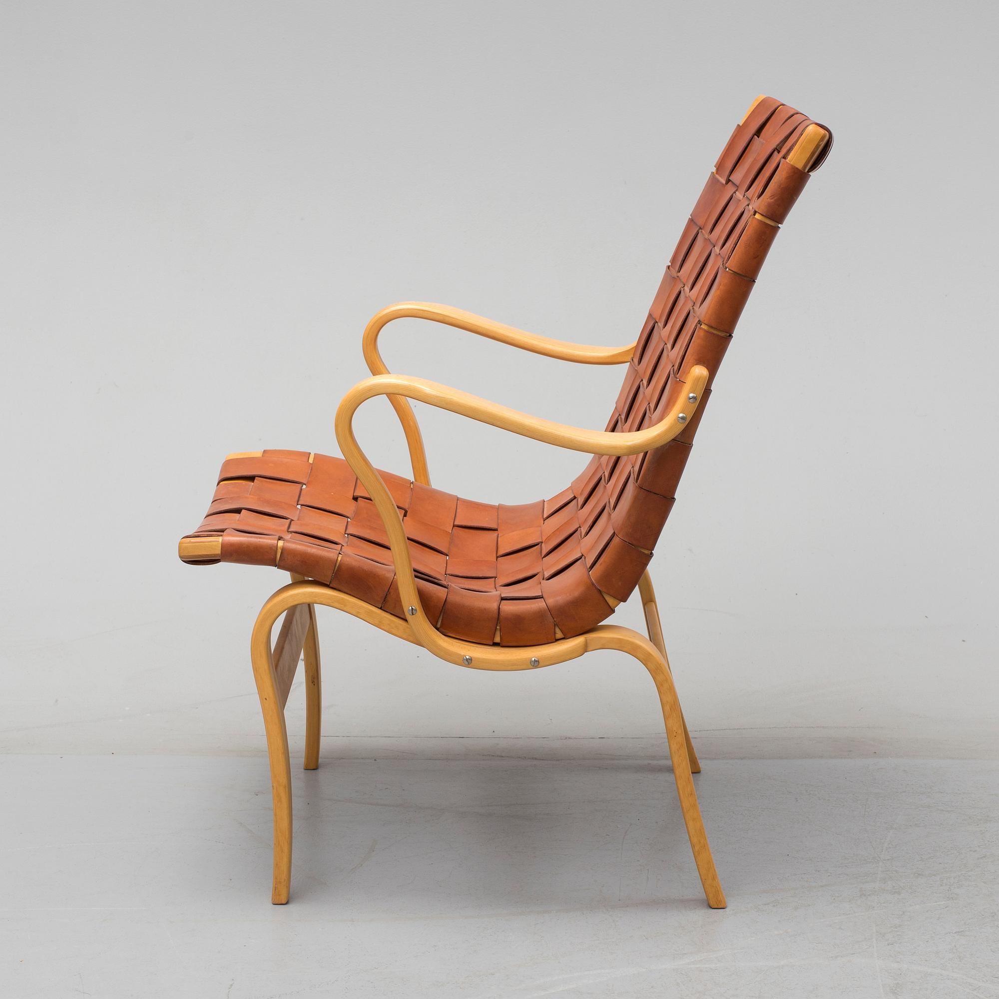 BRUNO MATHSSON, karmstol, "Eva", Firma Karl Mathsson, Värnamo, 1974.