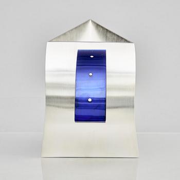 Rolf Lindståhl, a sterling silver jug with with blue acrylic handle, Stockholm 2010.