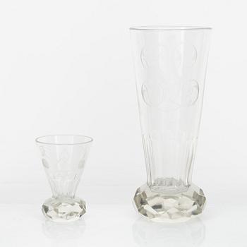 A group of eight Freemason's glasses, 20th Century.