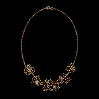 NECKLACE, "Tähtitaivas", 8/8 cut diamonds, 14K gold. Kultakeskus 1974.