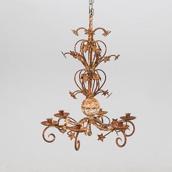 A metal ceiling pendant around 1900.