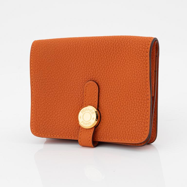 Hermès, a orange leather 'Dogon' wallet, 2003.