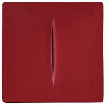 427. Lucio Fontana, "Concetto spaziale (Red)".