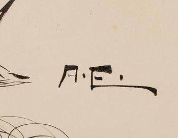 ALBERT EDELFELT, tusch, monogramsignerad. AE.