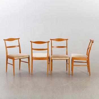 A set of four 1960:s oak chairs.