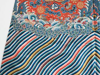 An embroidered silk robe, Qing dynasty, 19th Century.