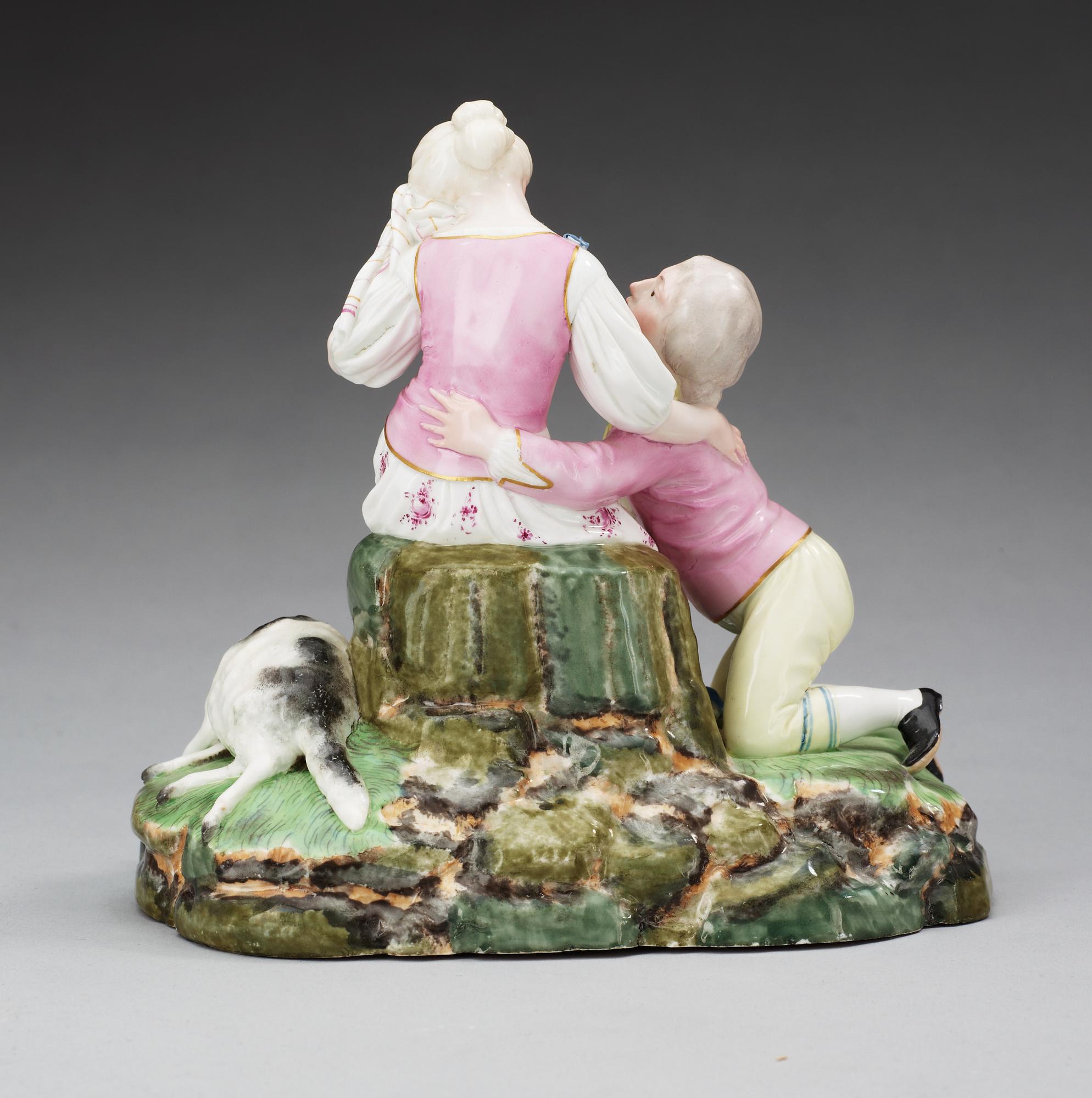 FIGURGRUPP, porslin. Höchst, troligen 1770-tal.
