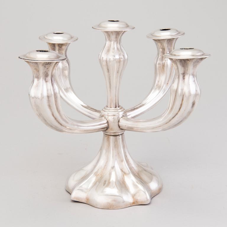 A silver candelabrum, Poland, 1920-1931.