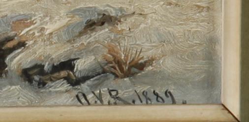 OKÄND KONSTNÄR. Olja på duk. Sign o dat. "AVR, 1889".
