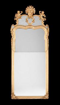 510. A Swedish late Baroque early 18th century mirror, B. Precht's workshop.
