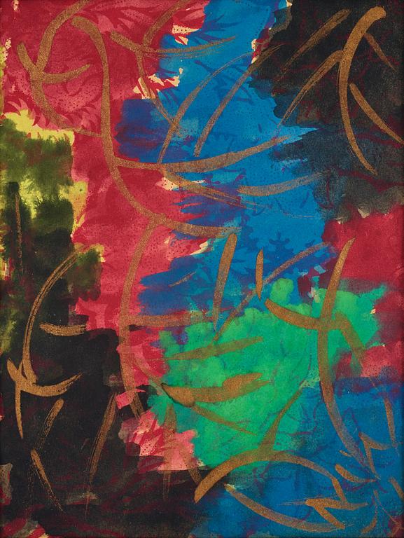 NELL WALDEN, mixed media on paper.