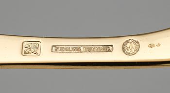 ÅRSSKEDAR, 6 st, silver George Jensen, Danmark. 1970-tal. Vikt ca 225 g.