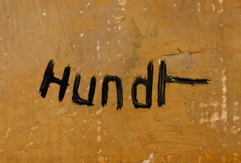 OKÄND KONSTNÄR,  olja på pannå, signerad Hundt, 1900-talets andra hälft.