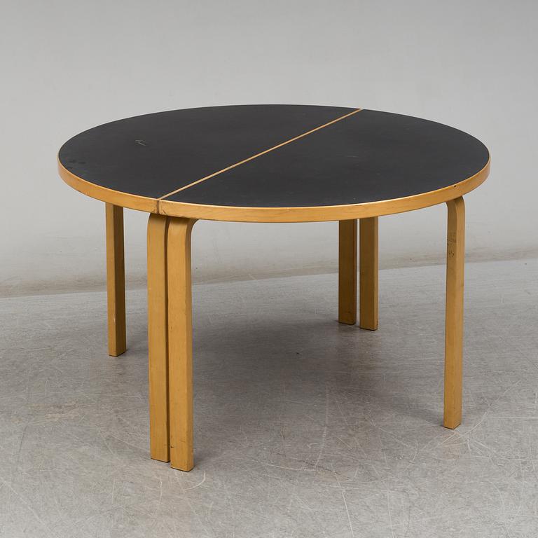 ALVAR AALTO, two model 95 tables with four stools.