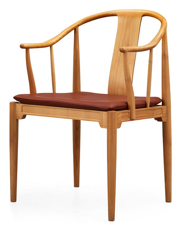 A Hans J Wegner elm 'China chair', Fritz Hansen, Denmark 1987.