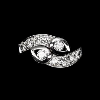 RING, brilliant cut diamonds, tot. 0.75 cts.