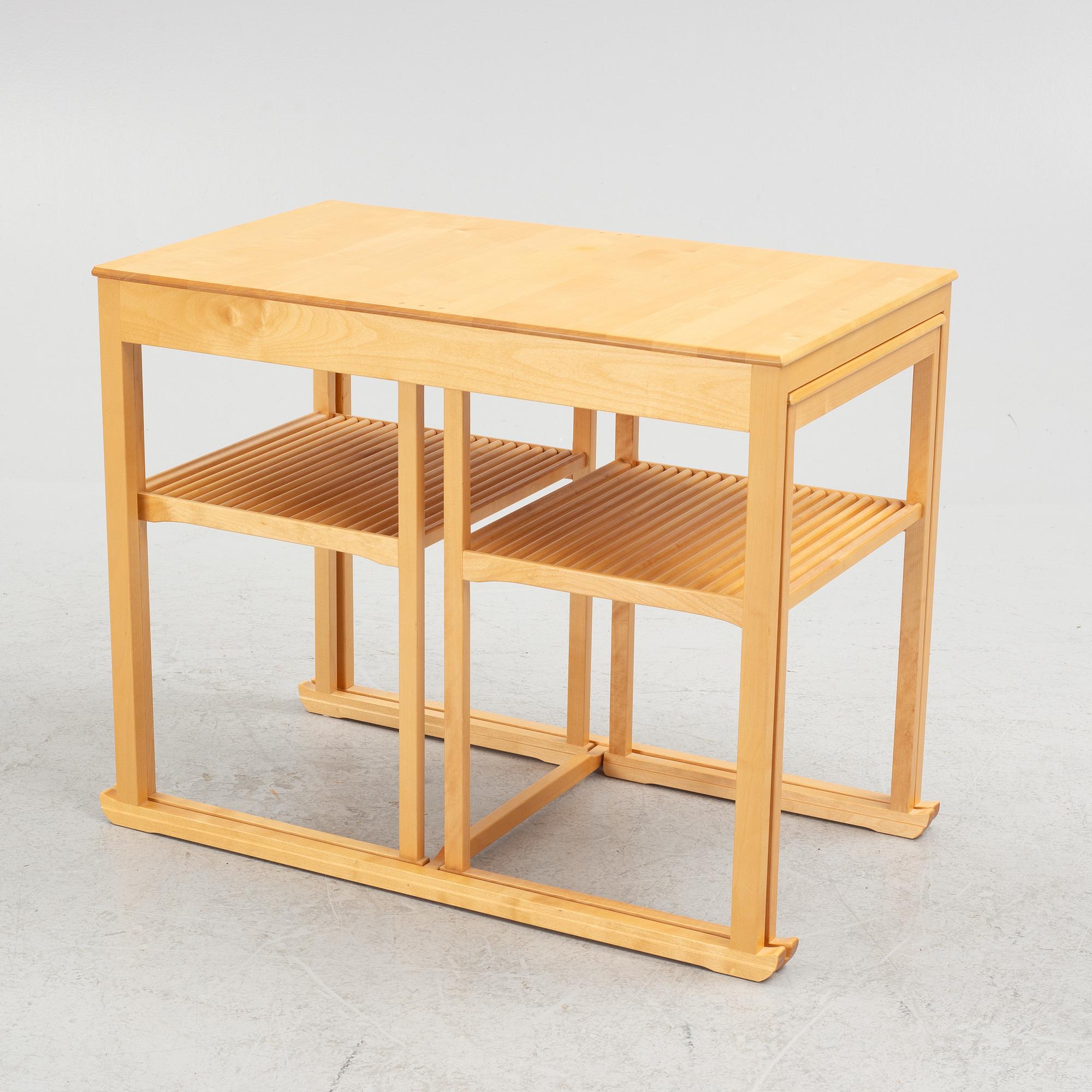 Carl Malmsten, a three-piece nesting table, 'Släden', City Möbler AB.