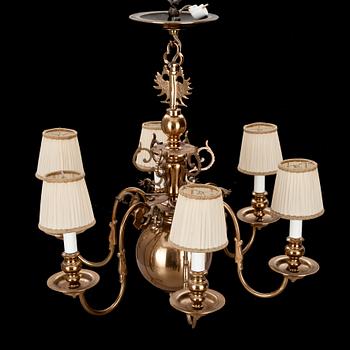 TAKKRONA, mässing, barockstil, 1900-talets första hälft, höjd ca 68 cm.