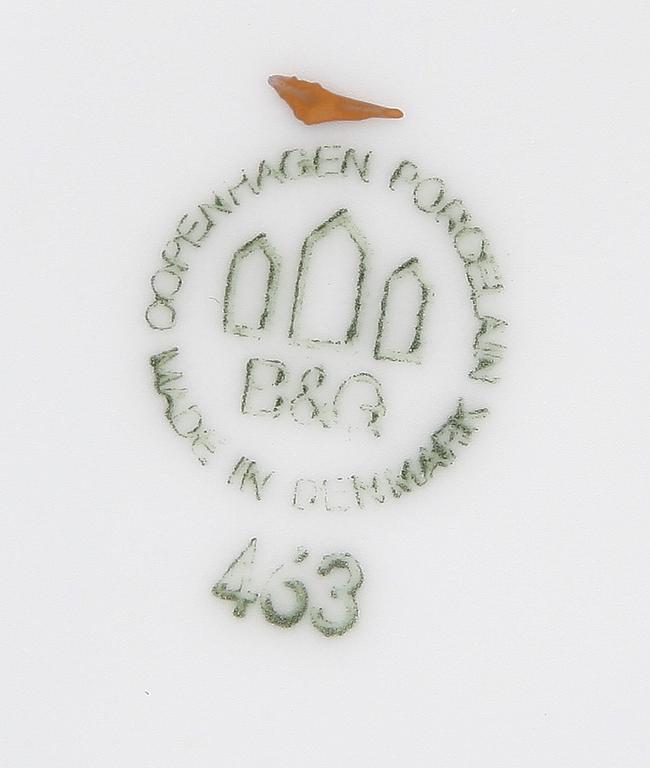 KAFFEKOPPAR MED FAT, 11 st, porslin, "Måsen", Bing & Gröndahl.