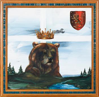 ERNST BILLGREN, oil on panel with mosaic frame signed EB.